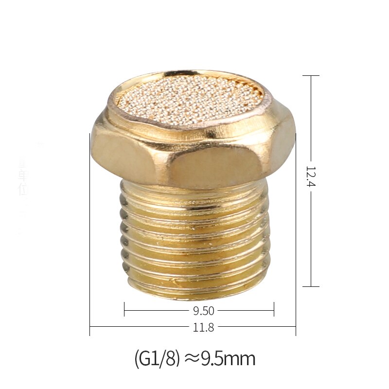 Pneumaattinen messinki pakoputken äänenvaimennin bsl  m5 1/8 " 1/4 " 3/8 " 1/2 " äänenvaimentimet asennus melun suodatin vaimennusliitin kupari: A -1