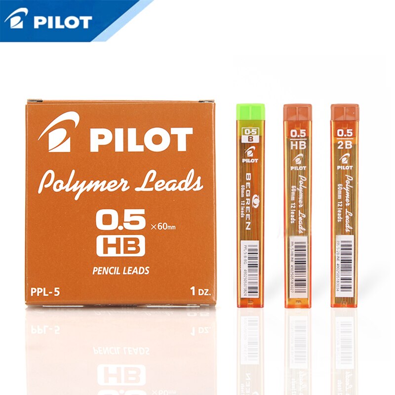 PILOT Polymer Lead 10pcs/lot Mechanical Pencil Refills 0.3 /0.5 /0.7 Active lead 60mm 2B/HB PPL-3/5/7