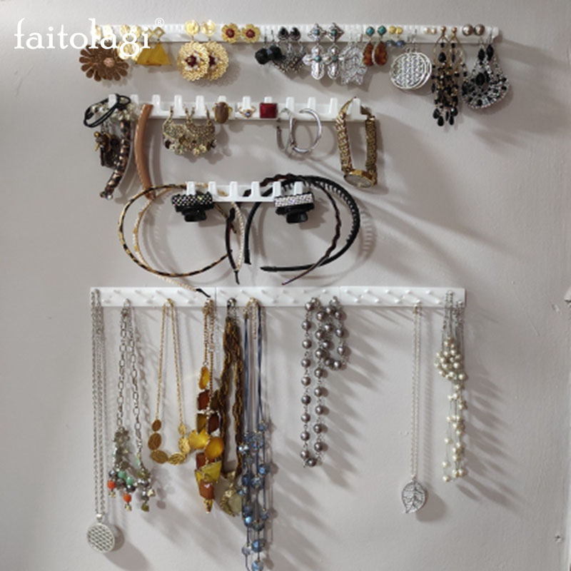 9 st självhäftande vägghängare förvaring smyckesdisplay smyckeskrokar hållare förvaringsorganisatör örhängen ring halsband hängare