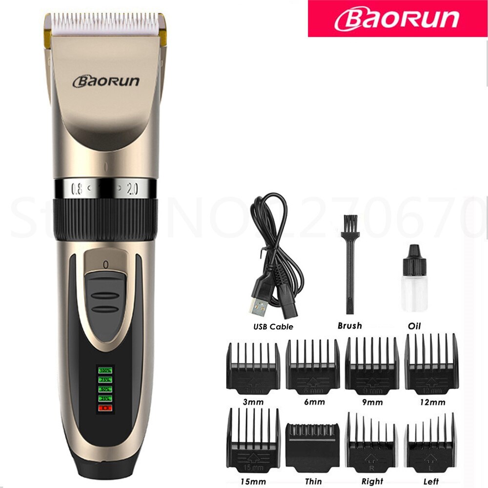 Baorun Honden Clipper Professionele Hond Haar Trimmer Dier Grooming Clippers Kat Scheerapparaat Kapsel Cutter Machine Batterij Display