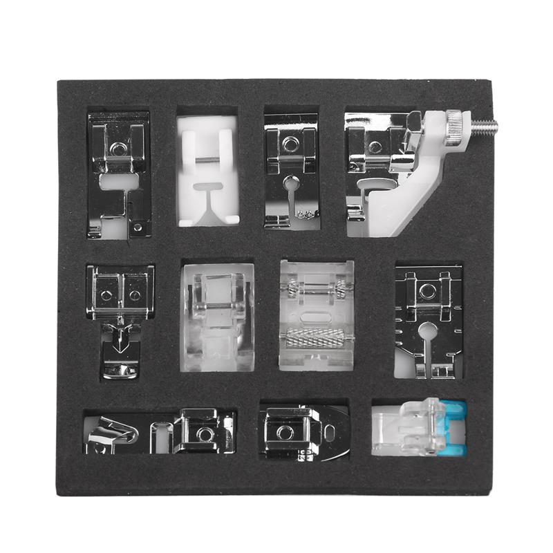 11 Pcs/Set Domestic Sewing Machine Accessories Presser Foot Feet Kit Set Hem Foot Spare Parts With Box For Brother Singer