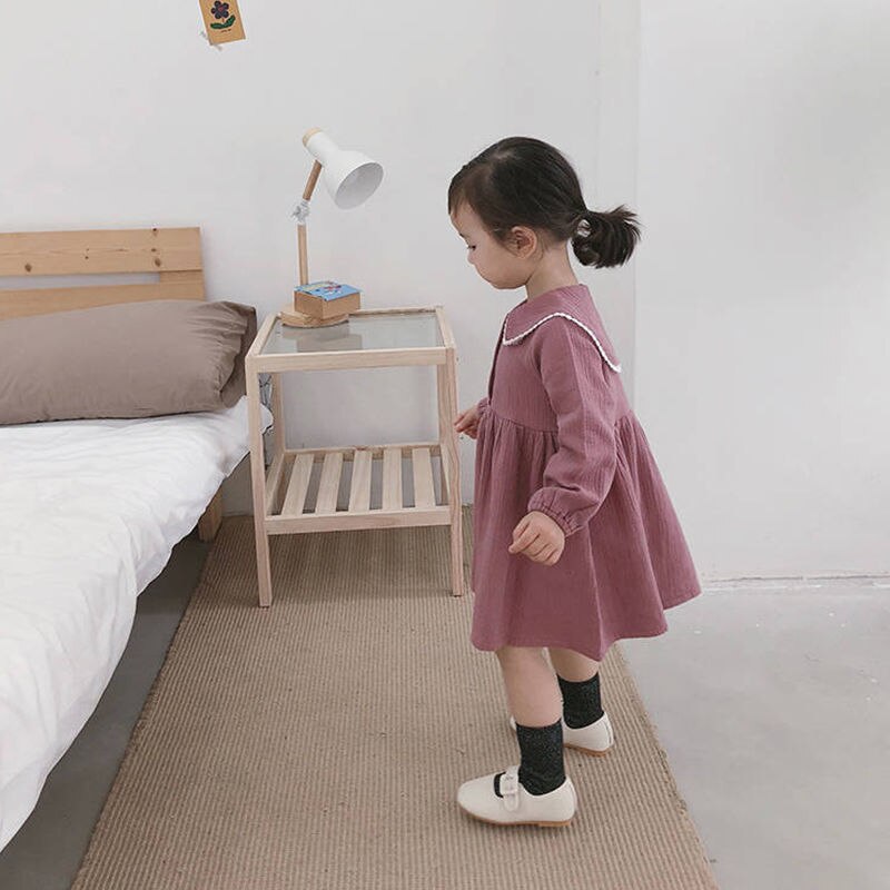 Girls Doll Collar Princess Dress Sewing Pattern Children Kids Spring Make Clothes Drawings Template DIY Kraft Brown Paper