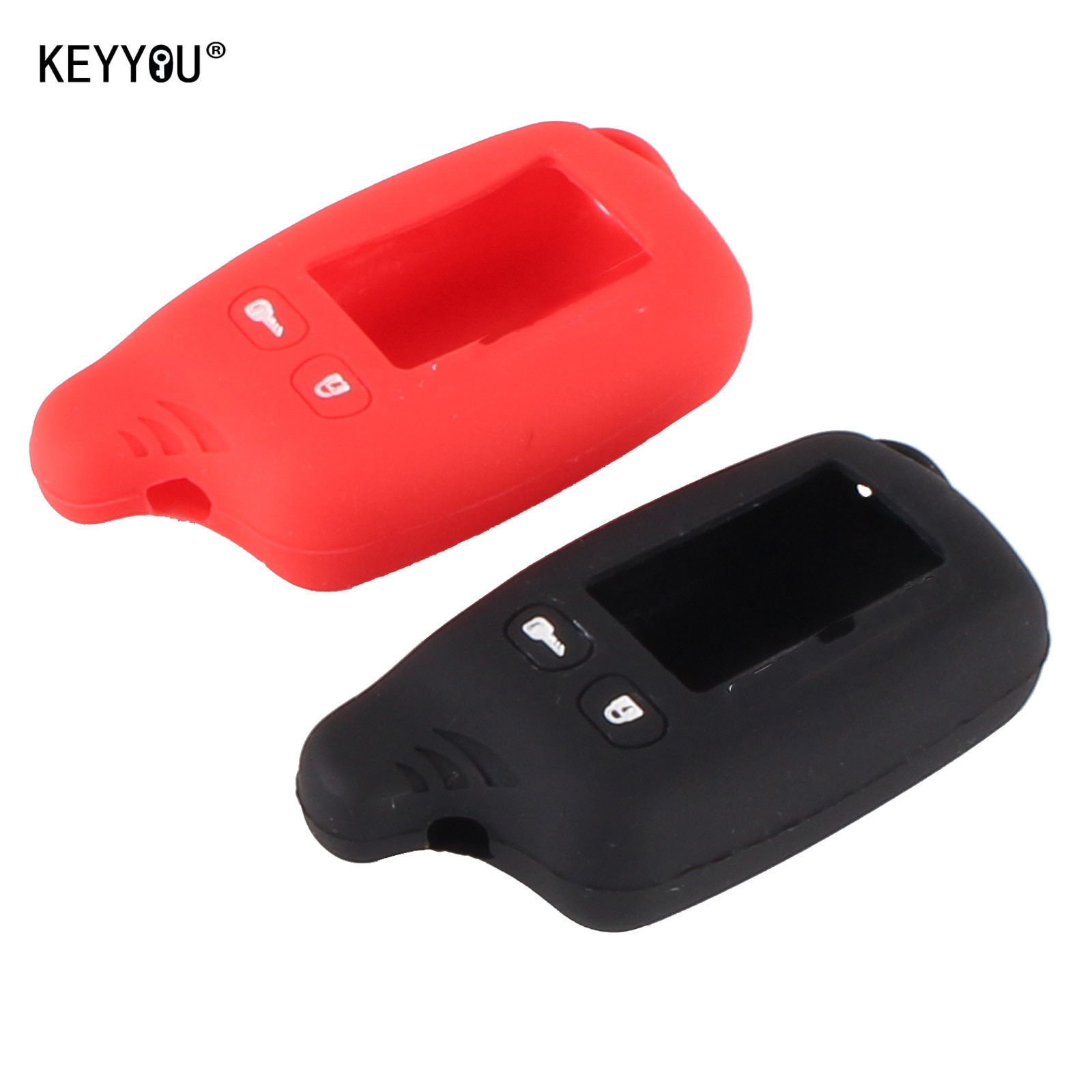 Keyyou siliconen hoesje sleutelhangerhoes voor tomahawk  tz9010 sl-950 tz-9030 tz9031 fob russische 2 -weg lcd alarmsysteem afstandsbediening