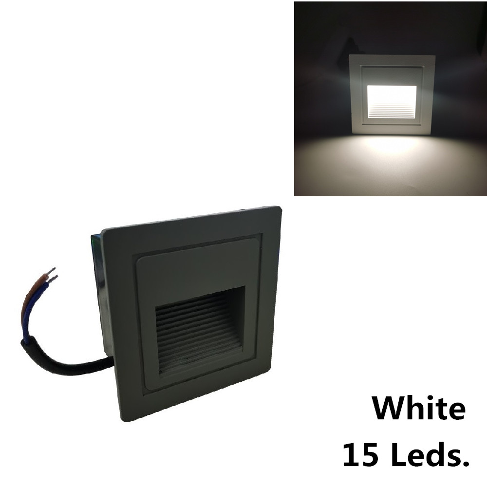 Led-trappelys til terrasse 15 led'er  ip65 vandtæt nedgravet lampe indbygget trappe lys til stueetage have landskab væg udendørs: Grå