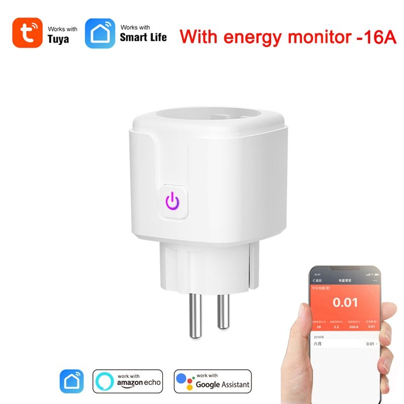 Enchufe inteligente de 16A enchufe WiFi con Contro... – Grandado