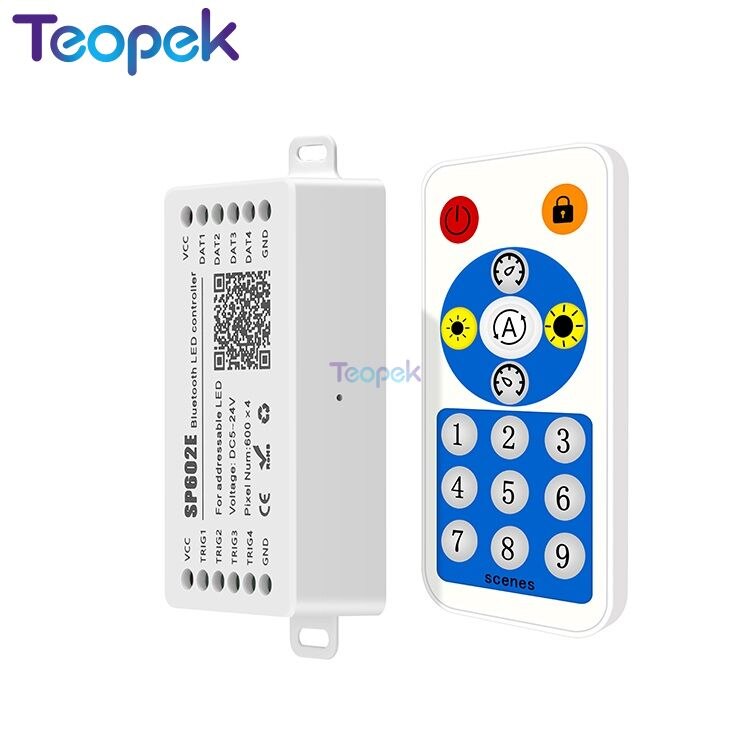 SP601E SP602E SP608E Bluetooth Pixel Led Controller Ingebouwde Adresseerbare Pixels Led Rgb Strip Muziek Controller Ios/Android App: 4 Output SP602E