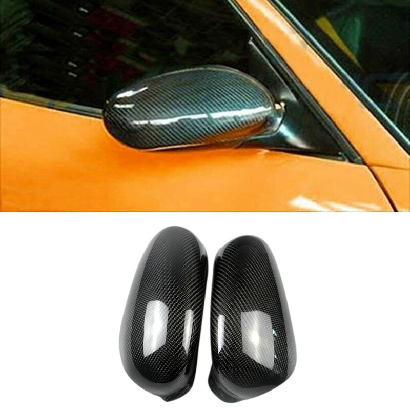 For Porsche Carrera Boxster Cayman 911 996 986 1997-2004 Carbon Fiber Side Rear View Mirror Cover Trim: Default Title