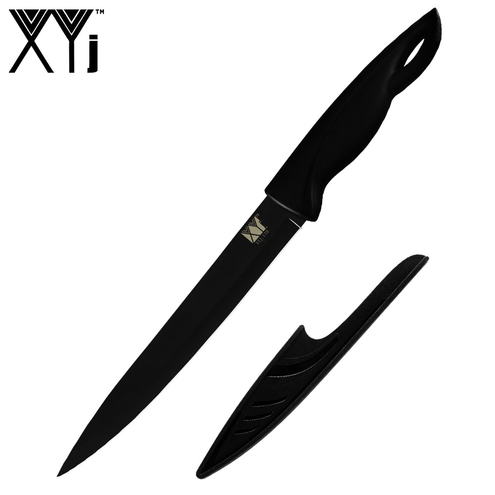 Xyj rustfritt stål kniv kjøkken bestikk kniver sett verktøy frukt verktøy santoku kokk skjære brød rustfritt stål kniver verktøy: D .8 tommers skjæring