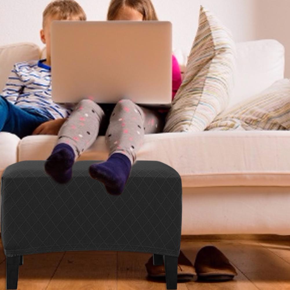 Stretch bankhoes stoel voetenbank voetenbank voetenbank kruk bankkussen antislip hoezen elastische meubel poef hoes beschermer