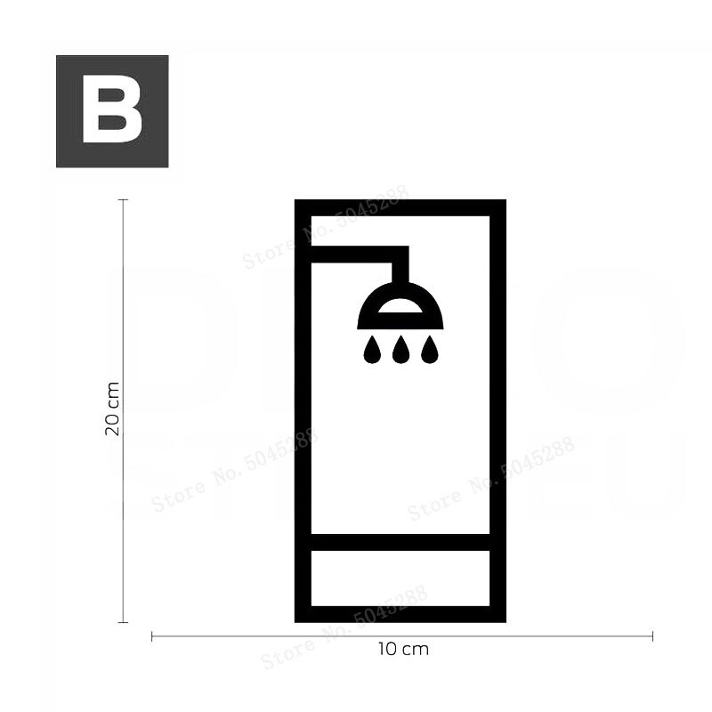 Bathroom Shower Head Wall Decals Shower Glass Door Stickers Art Wall Sticker Cute Waterproof Removable For Bathroom Decor LL1076