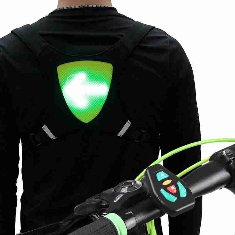 Den led reflektor taske cykel cykel vest ride nat vest trådløst signal advarsel tur til cykel lys led sikkerhed  h3 k 9