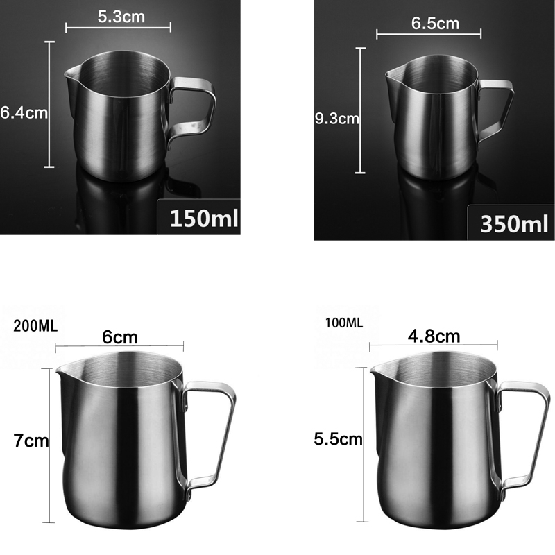 Melk Kannen Pull Bloem Kopje Cappuccino Melk Pot Roestvrij Staal 150/200Ml Koffie Pitcher Espresso Kopjes Latte Art melkopschuimer