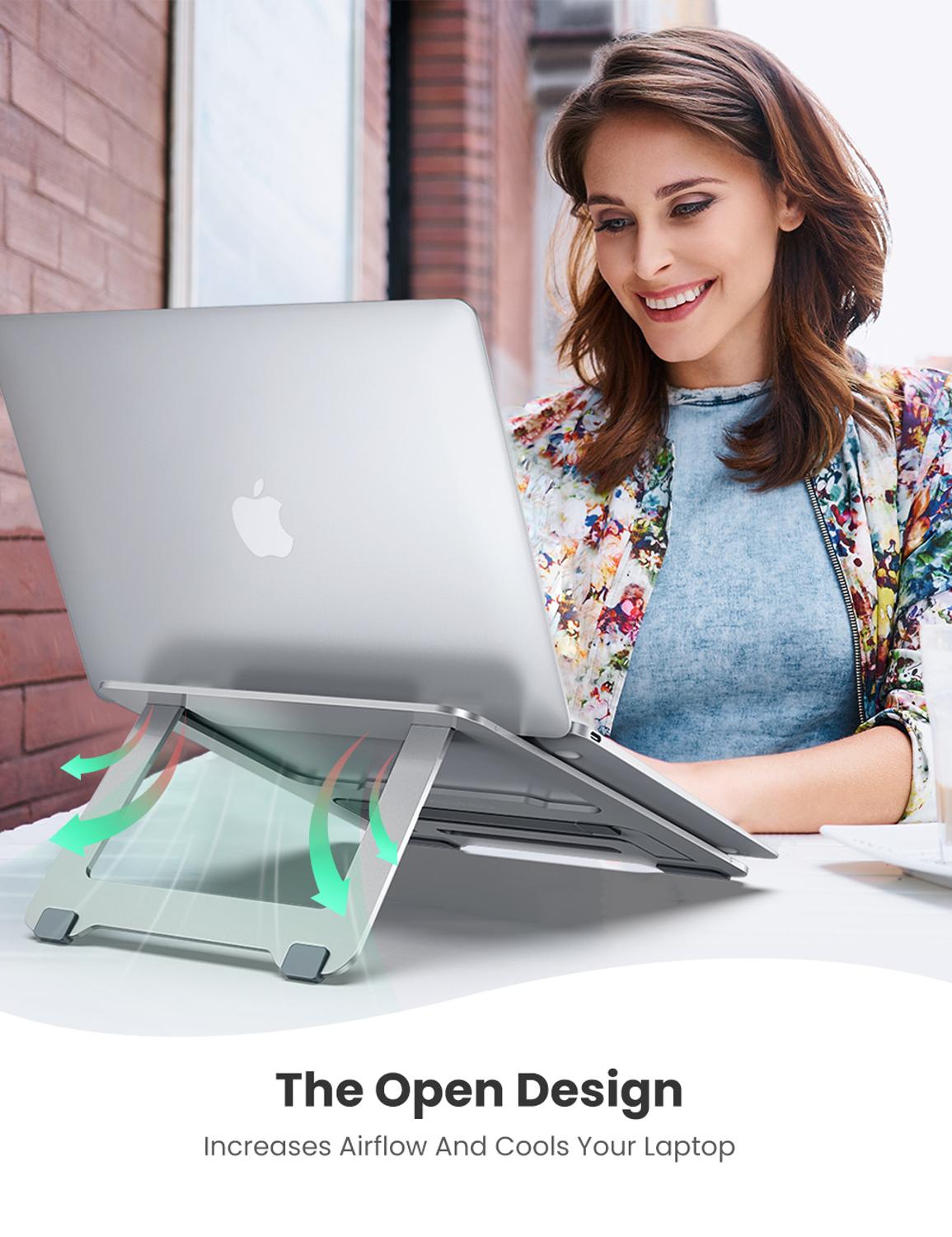 Ugreen Laptop Stand Adjustable Laptop Computer Stand for MacBook Portable Foldable Laptop Riser Notebook Stand for 10-16 inches