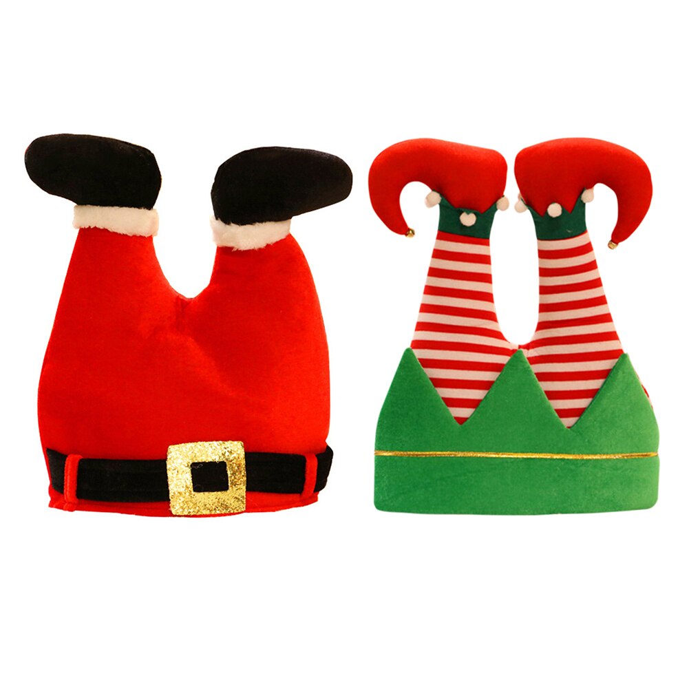 Sombrero de Navidad con patas de payaso para niños, gorro de franela de Gorro de Navidad para de adultos, para Festival, Año , decorativo para el hogar