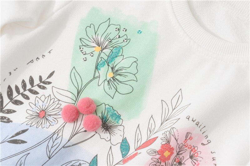 1-7y jenter sweatshirt topper barn t-skjorte bluser merke 100%  frotté bomull bebe hettegensere barn baby jente klær t-skjorter