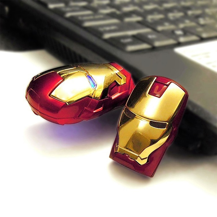 Iron Man Pen Drive 32Gb 64Gb Flash Drive USB 2.0 Flash 4Gb 8Gb 16Gb di Raccolta regali USB Disco Degli Occhi con la Luce di Disegno USB pendrive