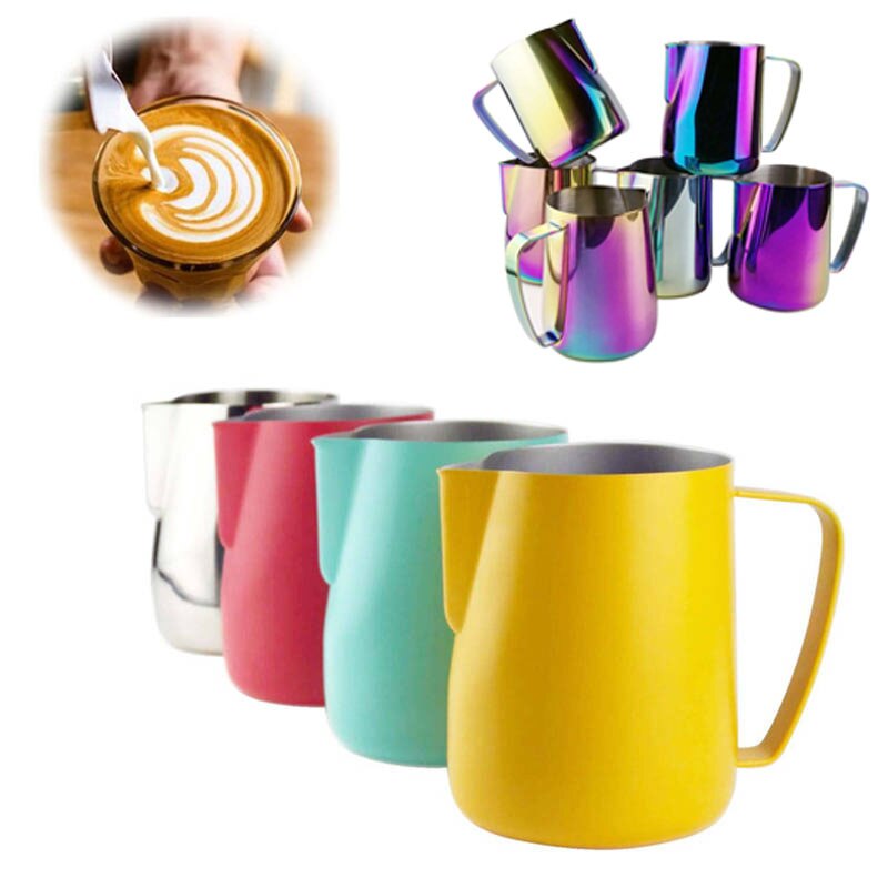 Rvs Melk Werper Melkopschuimer Melkkan Foamer Mokken Italiaanse Latte Art Koffiezetapparaat Jug Frother Cup 350/600Ml