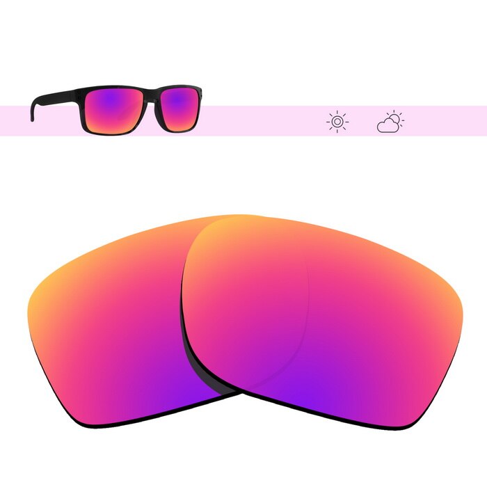 Glintbay Gepolariseerde Vervanging Zonnebril Lenzen Voor Oakley Holbrook-Meerdere Opties: Midnight Sun Mirror
