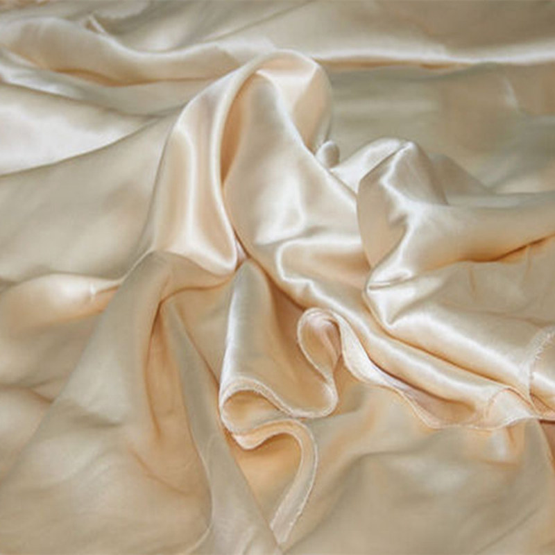Tissu 100% soie teinté de mûrier, largeur 114cm, 16.5 maman, pour robe de mariage, literie de vêtements DIY,: beige