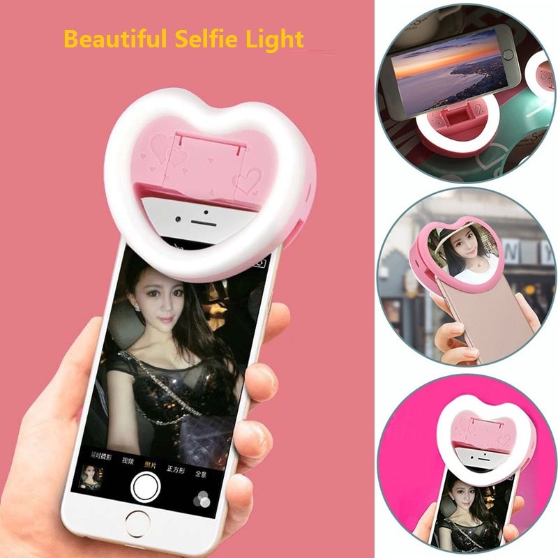 Oplaadbare Licht Invullen Camera Enhancing Fotografie Selfie Ring Licht Clip Spiegel En Telefoon Houder Voor Ipad Smartphone