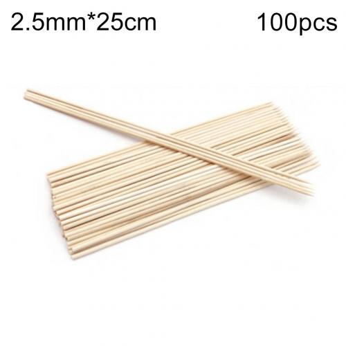 50/100Pcs Natural Bamboo Sticks Wooden Barbecue Kabob Skewers for Grill BBQ Kebab Marshmallow Roasting Fruit Picks Eco-Friendly: 2point5mmx25cm