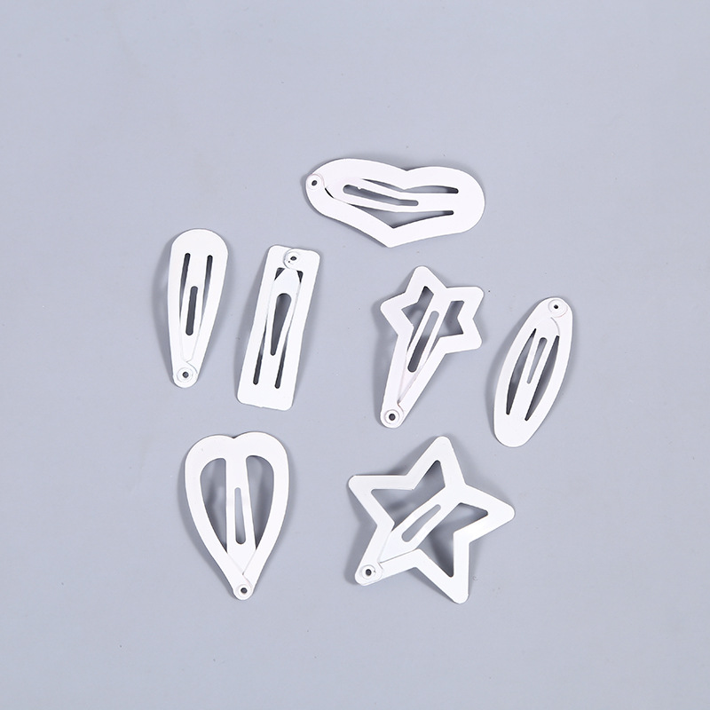 50 Stuks 2.5Cm 3Cm Mini Witte Ster Hart Haarclips Metalen Geometrische Haarspelden Voor Verpleegsters Haargrepen Zij Haar Glijbaan