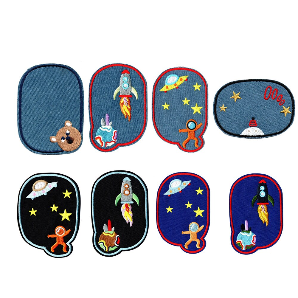 5 uds reparación, costura codo rodilla parches hierro sobre parche para ropa Jeans rayas pegatinas insignia bordada niños paño: 8pcs in set