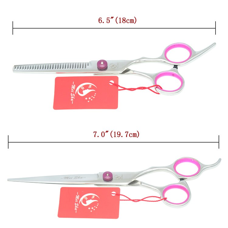 7.0" Stainless Steel Dogs Grooming Scissors Straight Scissor Thinning Shears Up Curved Tesoura Pets Clipper B0007A