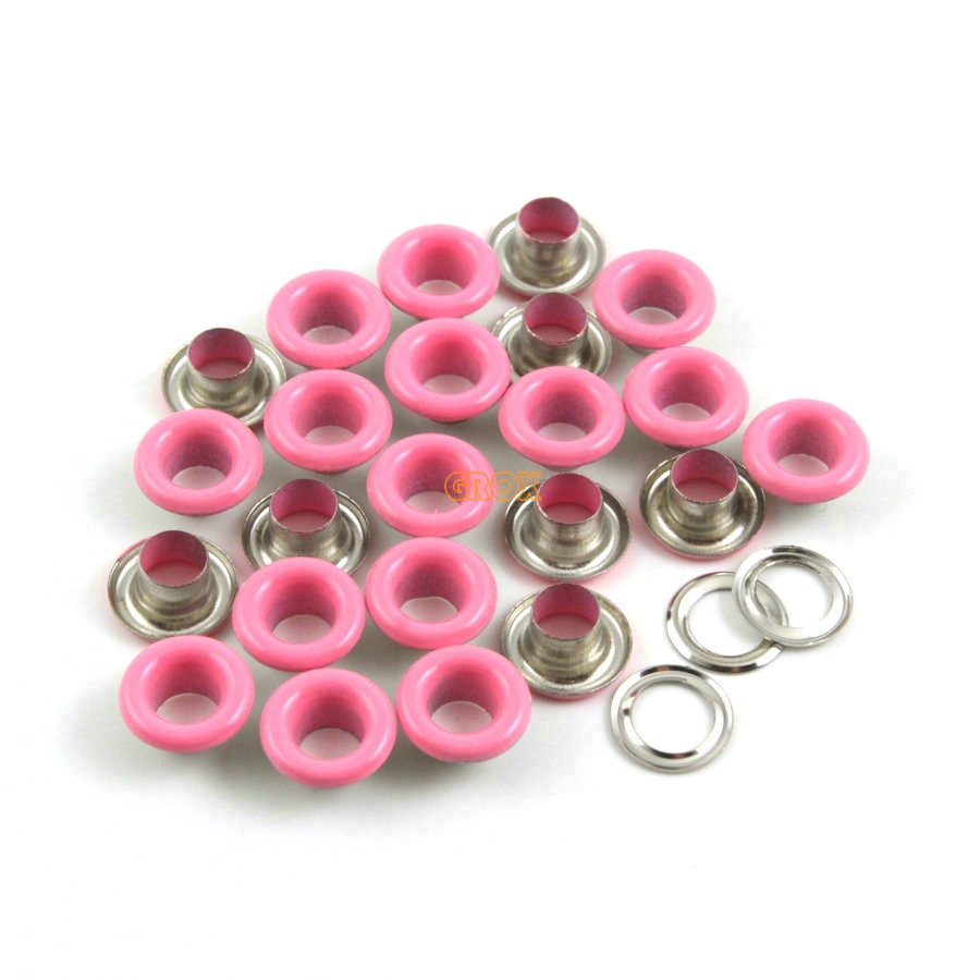 800 sæt 8*4*4mm ( ydre diameter * indre diameter * højde) lyserød rund øjenhul