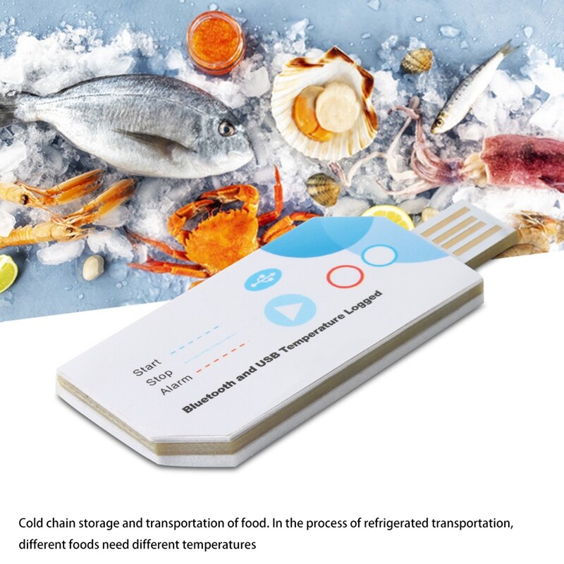 USB Temperature Data Logger Disposable RH TEMP Data Logger Recorder Bluetooth and USB Temperature Logger
