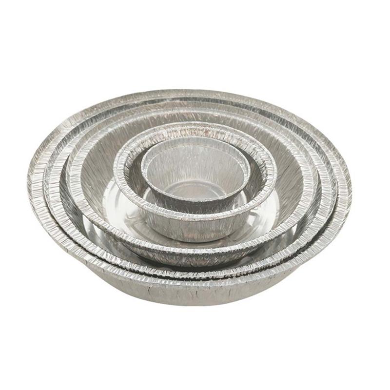 50 Stuks 285 Ml Tin Folie Bowls Aluminiumfolie Ronde Wegwerp Bbq Lade Pie Pannen Voor Zelfgemaakte Taarten Taarten Zonder deksel