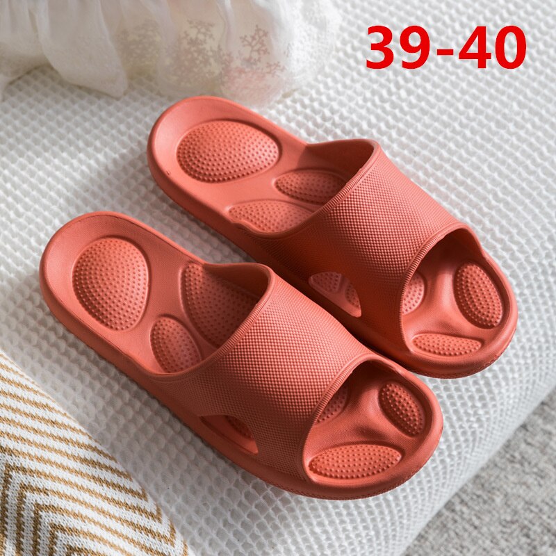 Xiaomi Home Massage Slippers Men Indoor Bathroom Non-slip Soft Sole Sandals Couple Summer Outdoor Flip Flop Mens Womens Shoes: Red Orange 39-40