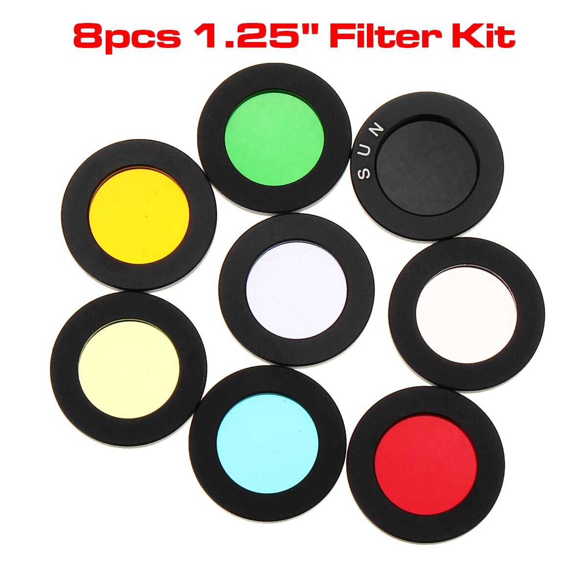 8 pièces/ensemble 1.25 pouces filtres Kit nébuleuse filtre lune soleil coloré filtre pour télescope oculaire lentille optique