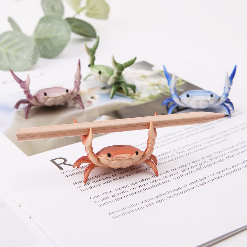 Japanese Cute Crab Pen Holder Weightlifting Crabs Penholder Bracket Storage Rack Stationery