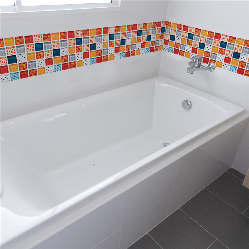 6 stk skridsikre fliser klistermærker vandtæt badeværelse køkken wall stickers selvklæbende mosaik marmor backsplash fliser mursten indretning