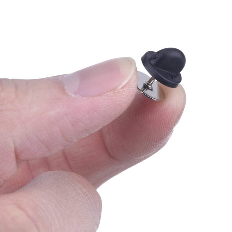 50 stuks/pak Veiligheid Broche Slot Metalen Rubber Kleurrijke Pins Terug Knop Gesp Sluitingen voor pin Broche base Sieraden Accessoires