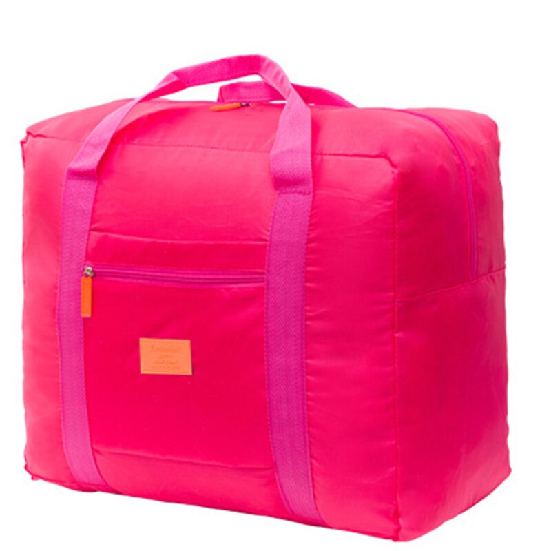 Nylon Foldable Travel Bag Large Capacity Hand Luggage Storage Bags WaterProof Business Travel Bags Outdoor Daily Handbags: Red