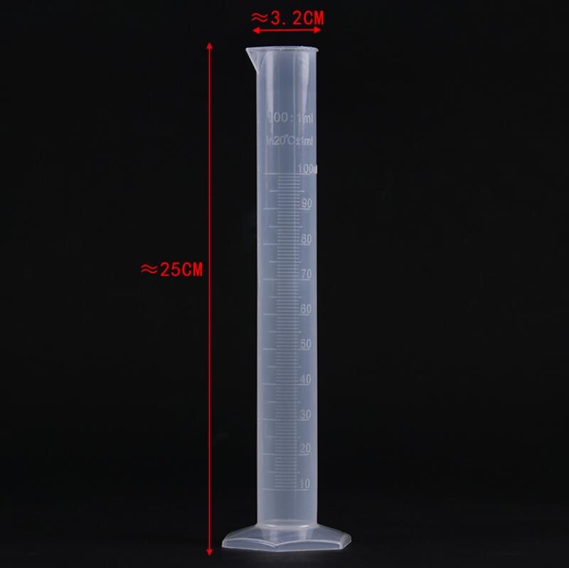 1pcs/Set Transparent Measuring Plastic Graduated Cylinder Lab Measuring Cup Laboratory Tools 10ml-1000ml