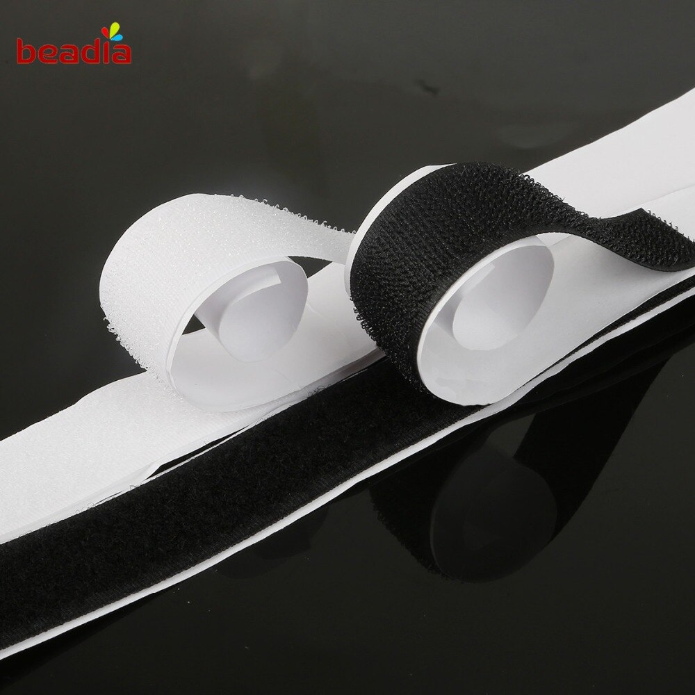 16/20/25/30/40mm*1M Black White Hook and Loop Fastener Tape Magic Nylon Sticker Adhesive Hook Loop Discs Tape Sewing Strong Glue