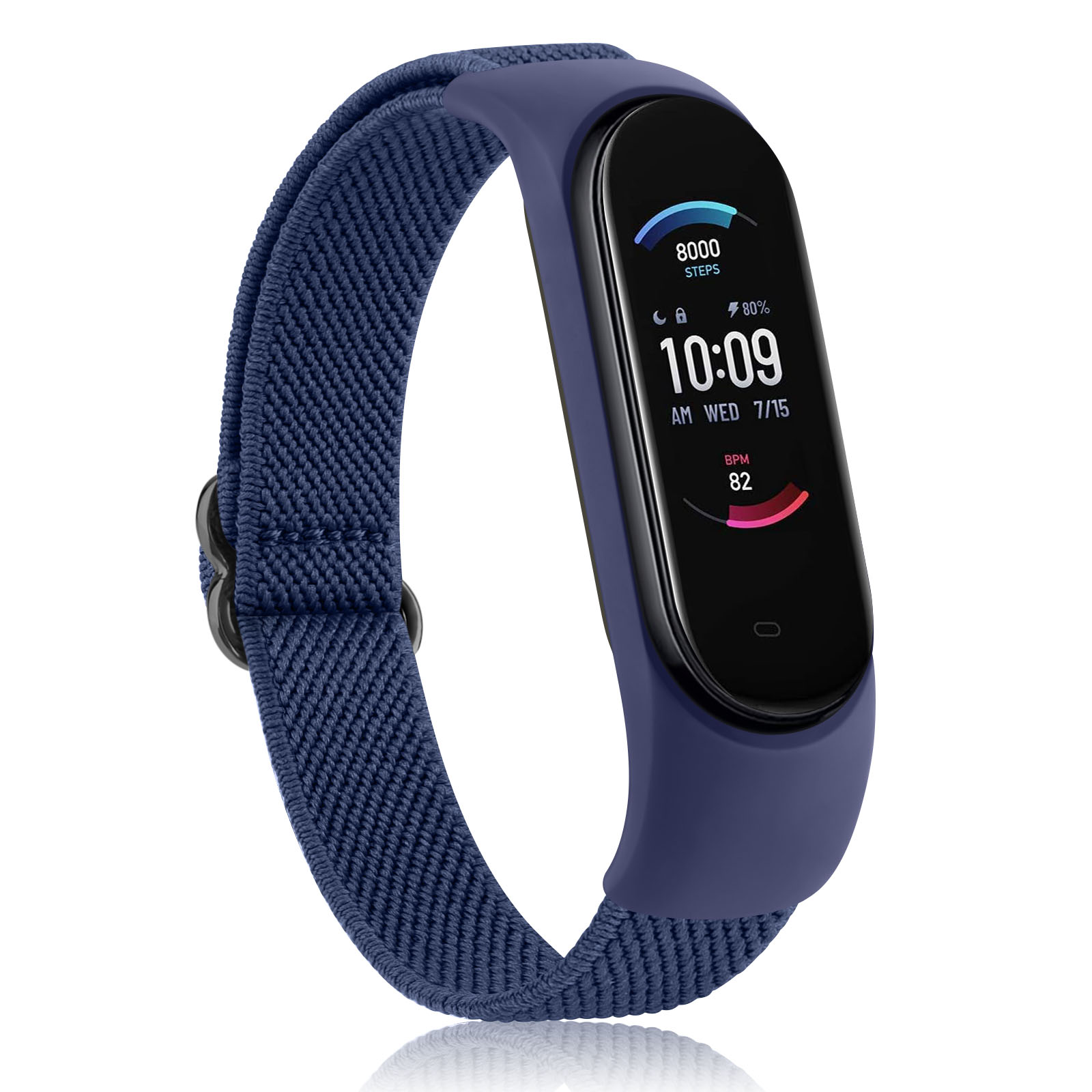 Elastyczny pasek nylonowy do paska Amazfit Band 5 wymiana paska sportowa opaska na nadgarstek pasek do zegarka kompatybilny z bransoletką Amazfit Band 5: Czerwony czarny