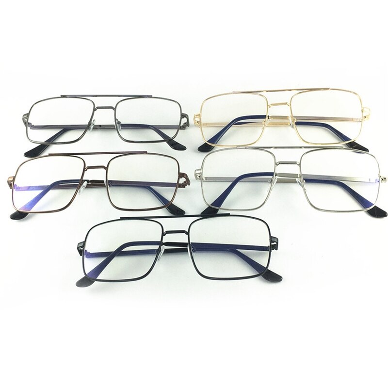 Vintage Gold Metal Frame Eyeglasses Mens Womens Sun Glasses Retro Square Optical Lens Eyewear Nerd Clear Lens Glasses