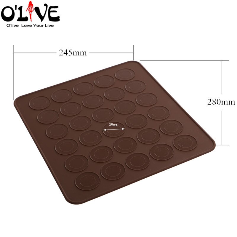 30 Holes Macaron Silicone Mat Non-stick Bakeware Round Cake Forms Baking Mold Tray Pastry Tools Kitchen Bakery Accessories