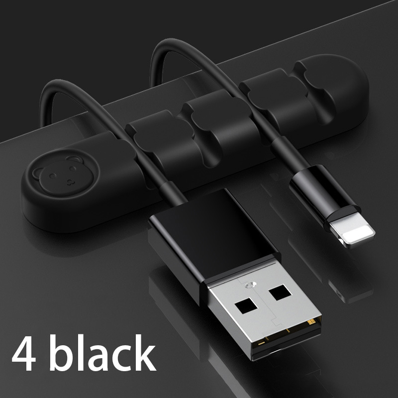 Cable Organizer Silicone USB Cable Winder Desktop Tidy Management Clips Cable Holder for Mouse Headphone Wire Organizer: green