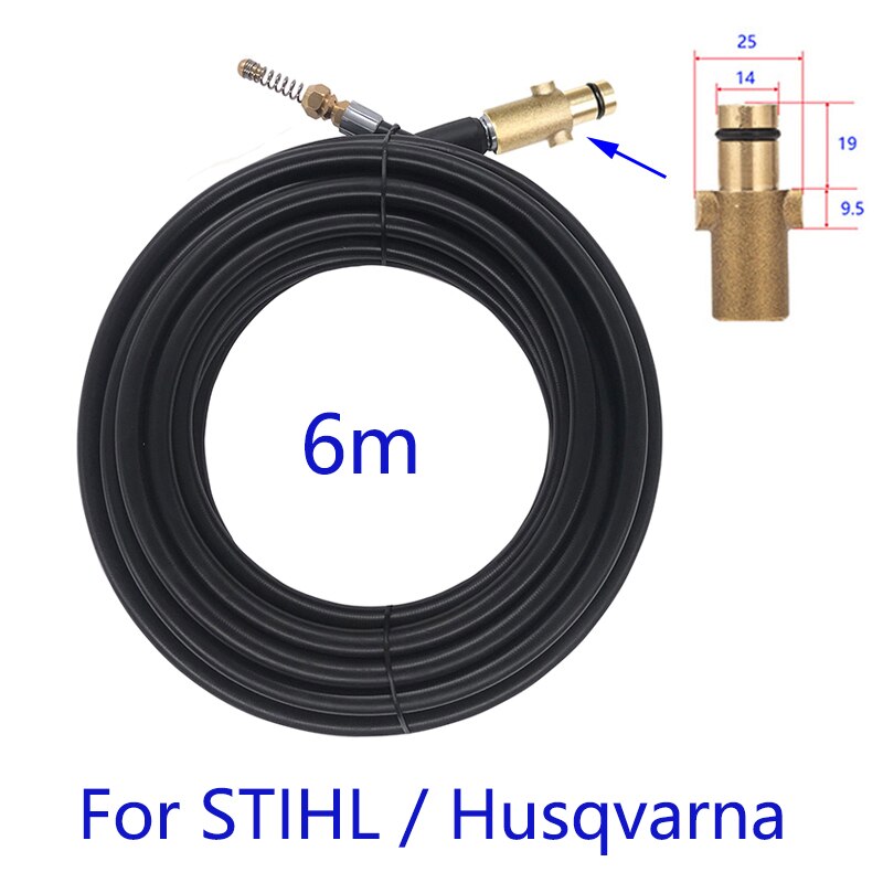 Pressure Washer Car Washer Sewage pipeline cleaning hose Drain Water Pipe Cleaner Sewer Jetting Hose Kit for STIHL Husqvarna: Colorless