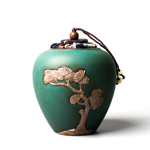 Tea Storage Jar Ceramic Art Tieguanyin Puer Holder Coarse Pottery Box Coffee Beans Caddy Container Teaware Accessories: A