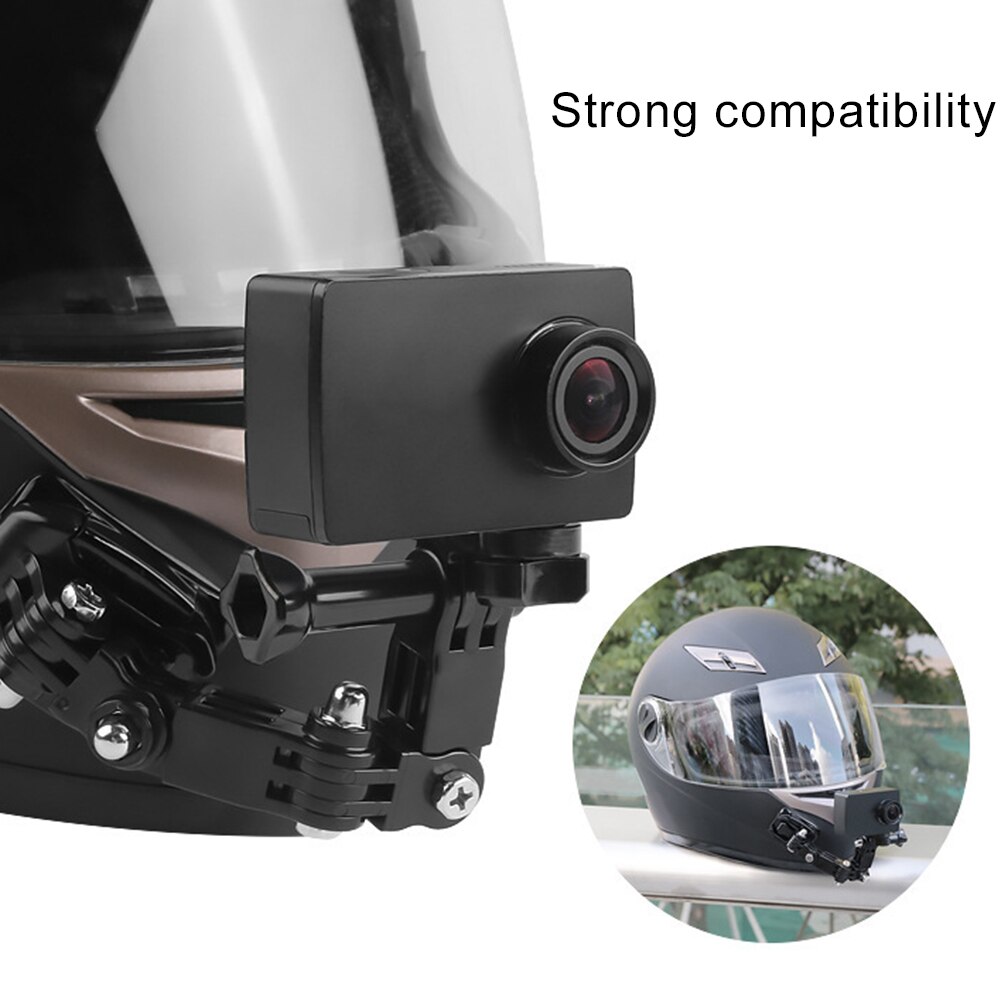 Motorcykelhjälm åkande hakfäste kamerafäste set hakfästeshållare avtagbart hjälmfäste för gopro hero actionkameror