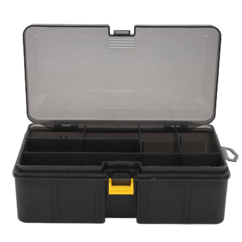 Boîte de rangement pour appâts de pêche, Double couche, multifonctionnelle, en plastique, matériel et accessoires, mallette à outils