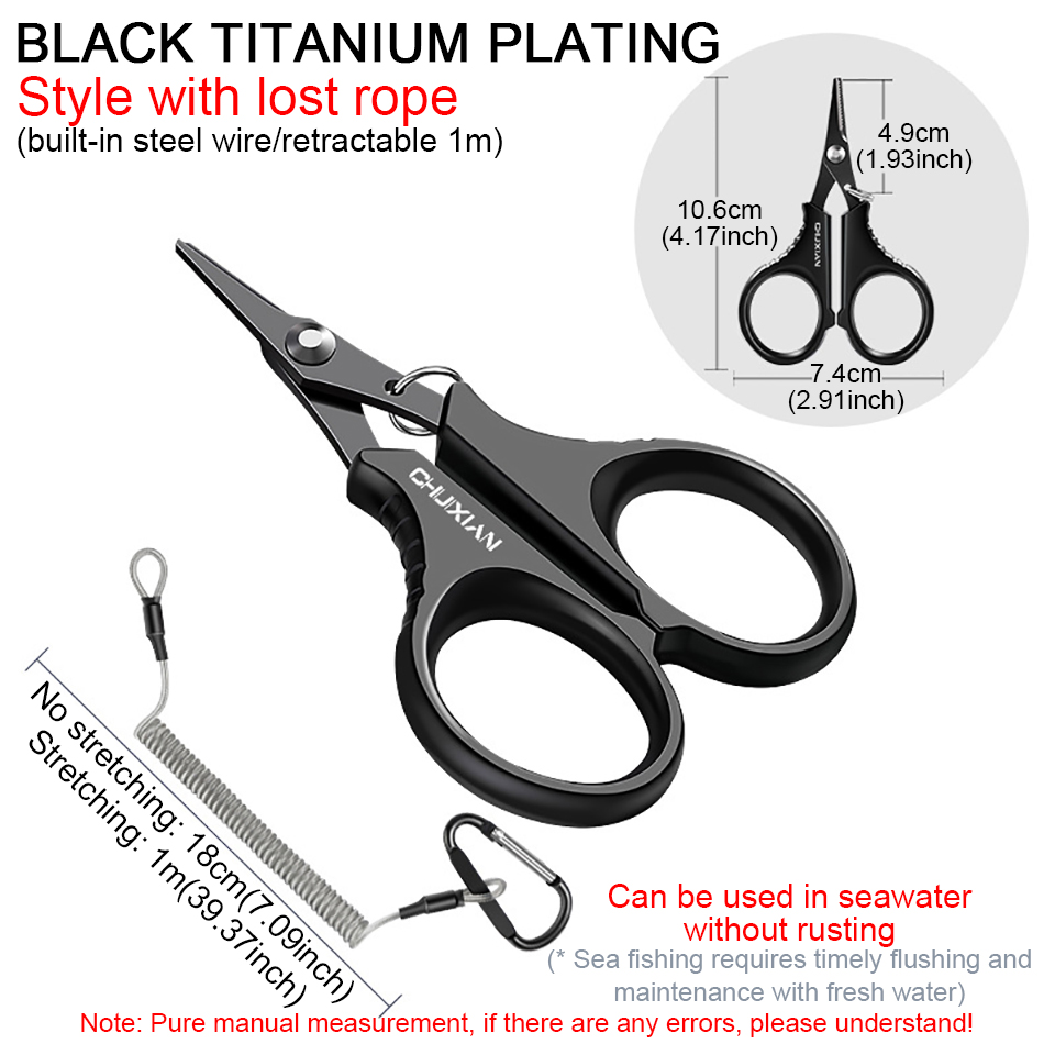 1 st liten fiskesax linskärare skärande fiskebeten fisketång sax med förlorat rep fiskeredskap: Röd