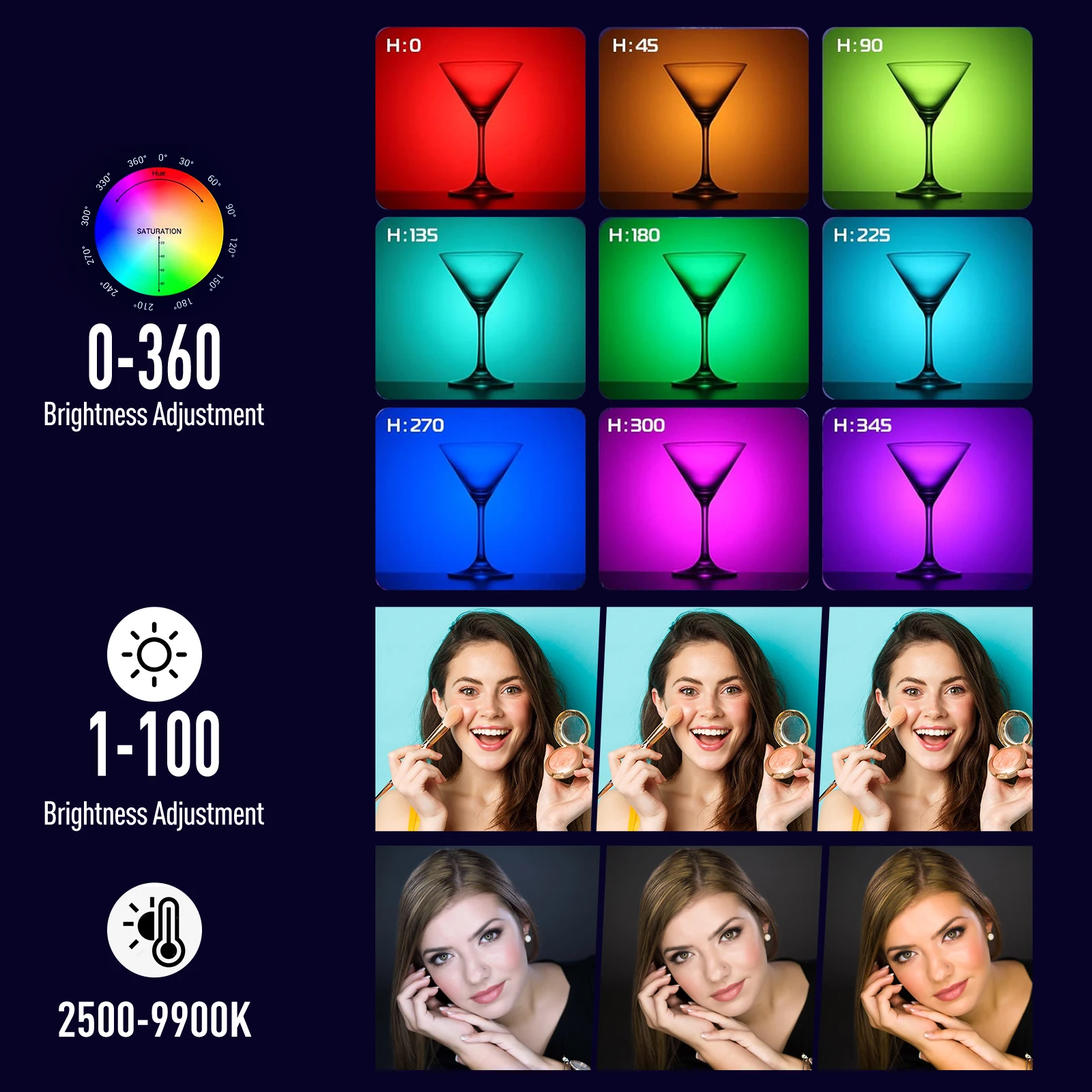 Rgb-fotografielichtstaaf, handzame led-videolichtstick 2700k-9900k ° kleuren 360 2600 mah oplaadbare batterij en app-afstandsbediening.