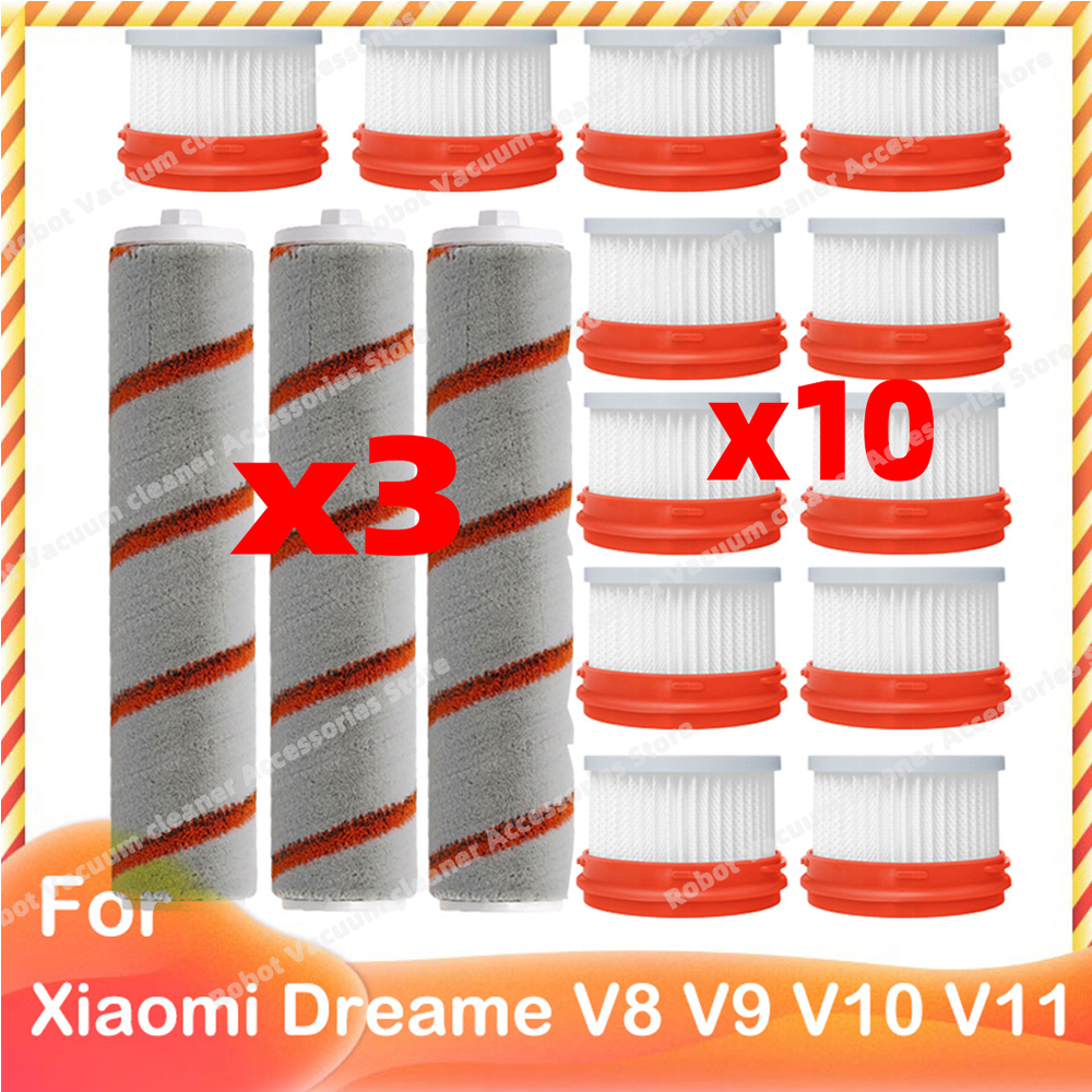 Compatible for Xiaomi Dreame V9 V10 V11 V8 V9B V9P XR Accessories Main Brush HEPA Filter Wireless Handheld Parts: black